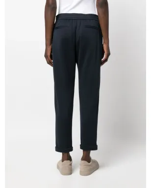 Brunello Cucinelli クロップド ドローストリング ウエストバンド トラウザーズ - Blue - サムネイル4