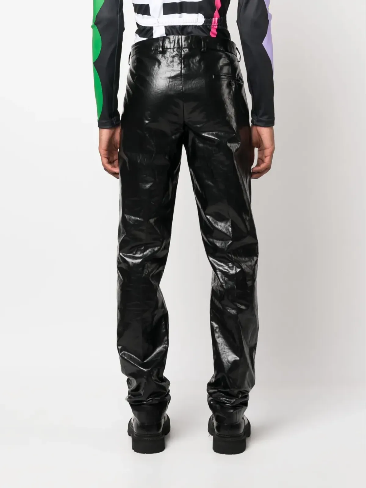 Walter Van Beirendonck シャープ ヴィニール仕上げストレートパンツ - 画像4
