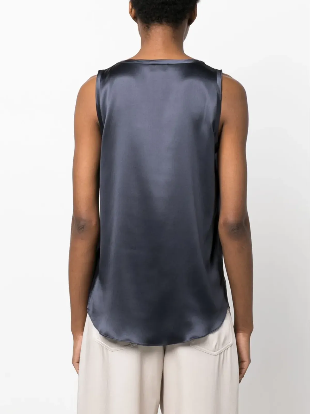 Brunello Cucinelli ノースリーブ・シルク混紡 タンクトップ - ブルー - 画像4