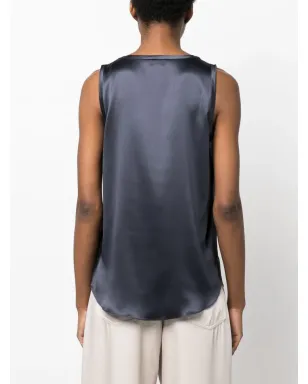 Brunello Cucinelli ノースリーブ・シルク混紡 タンクトップ - ブルー - サムネイル4