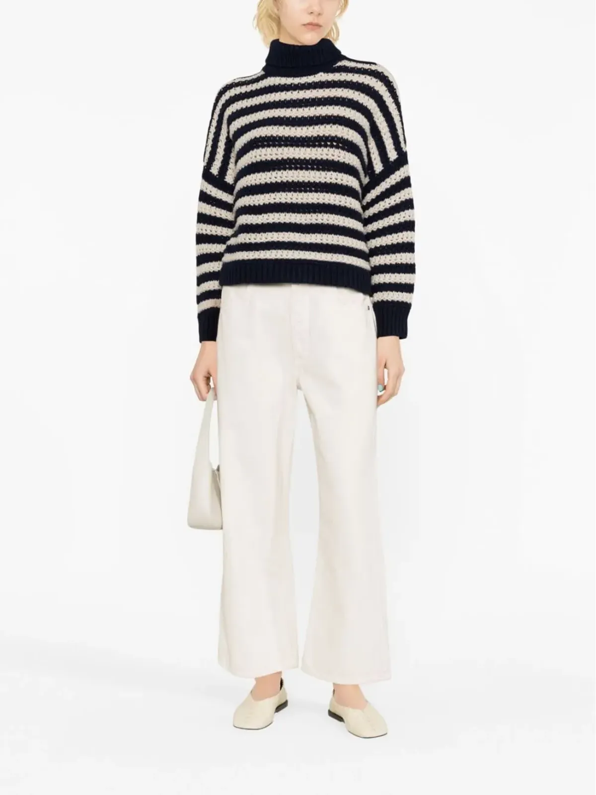 Brunello Cucinelli ストライプ柄タートルネックニット - 画像2