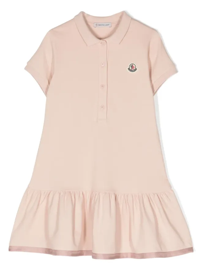 Moncler Enfant Moncler Enfant ロゴパッチ コットンドレス - ピンクの商品画像