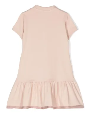 Moncler Enfant ロゴパッチ コットンドレス - ピンク - サムネイル2