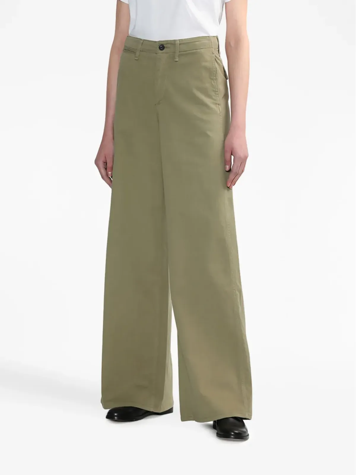 rag & bone ワイドレッグストレッチコットンパンツ - 画像3