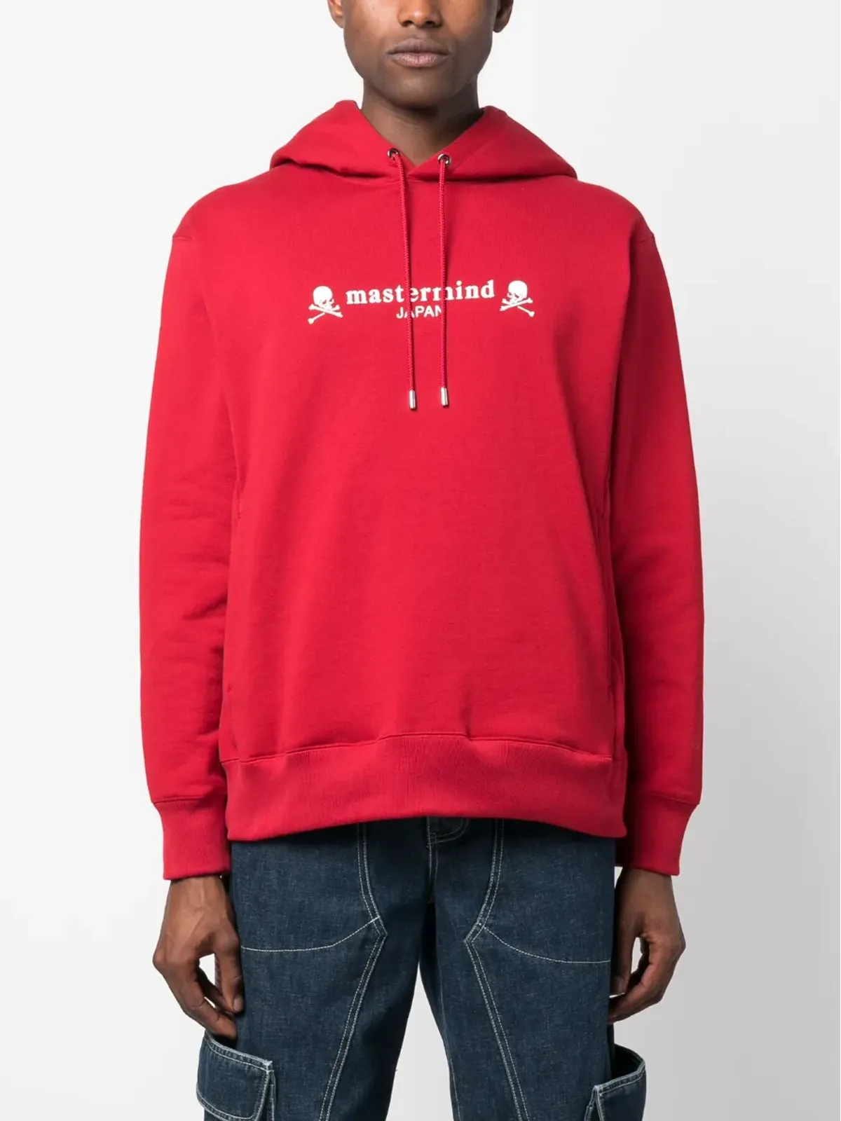 Mastermind Japan ロゴプリント コットン フーディ レッド - 画像3