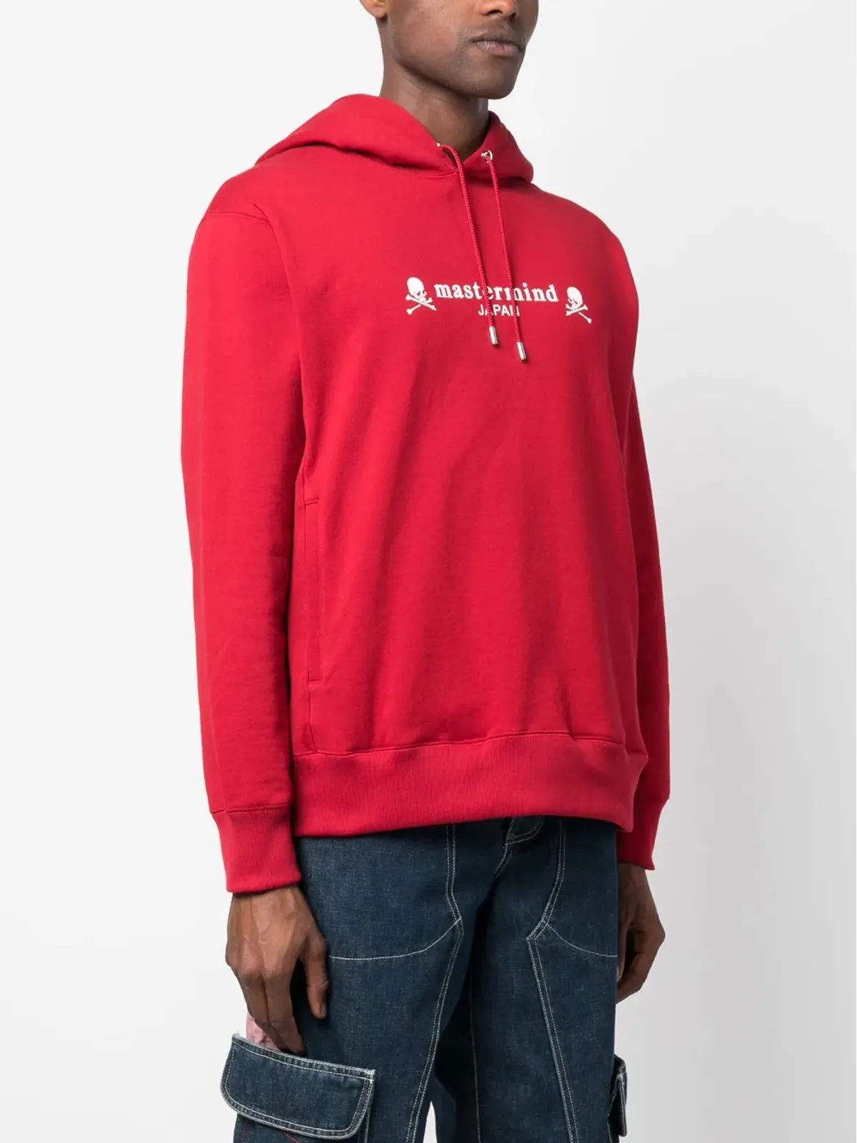 Mastermind Japan ロゴプリント コットン フーディ レッド - 画像4