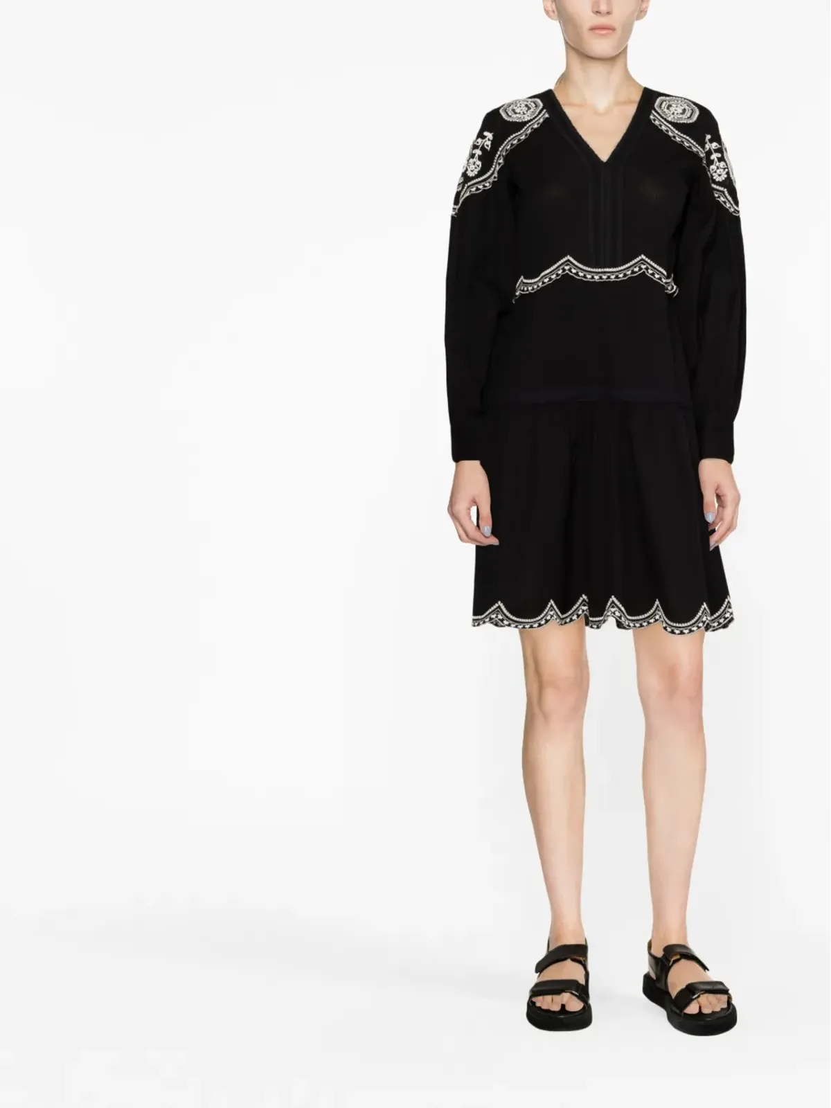 TWINSET 刺繍入り長袖ショートドレス - 画像2