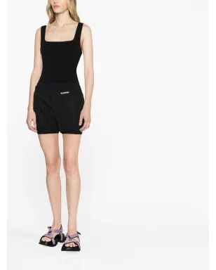 Jil Sander ロゴプリント レイヤードショーツ - ブラック - サムネイル2