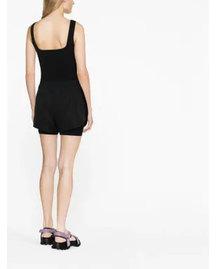 Jil Sander ロゴプリント レイヤードショーツ - ブラック - サムネイル3