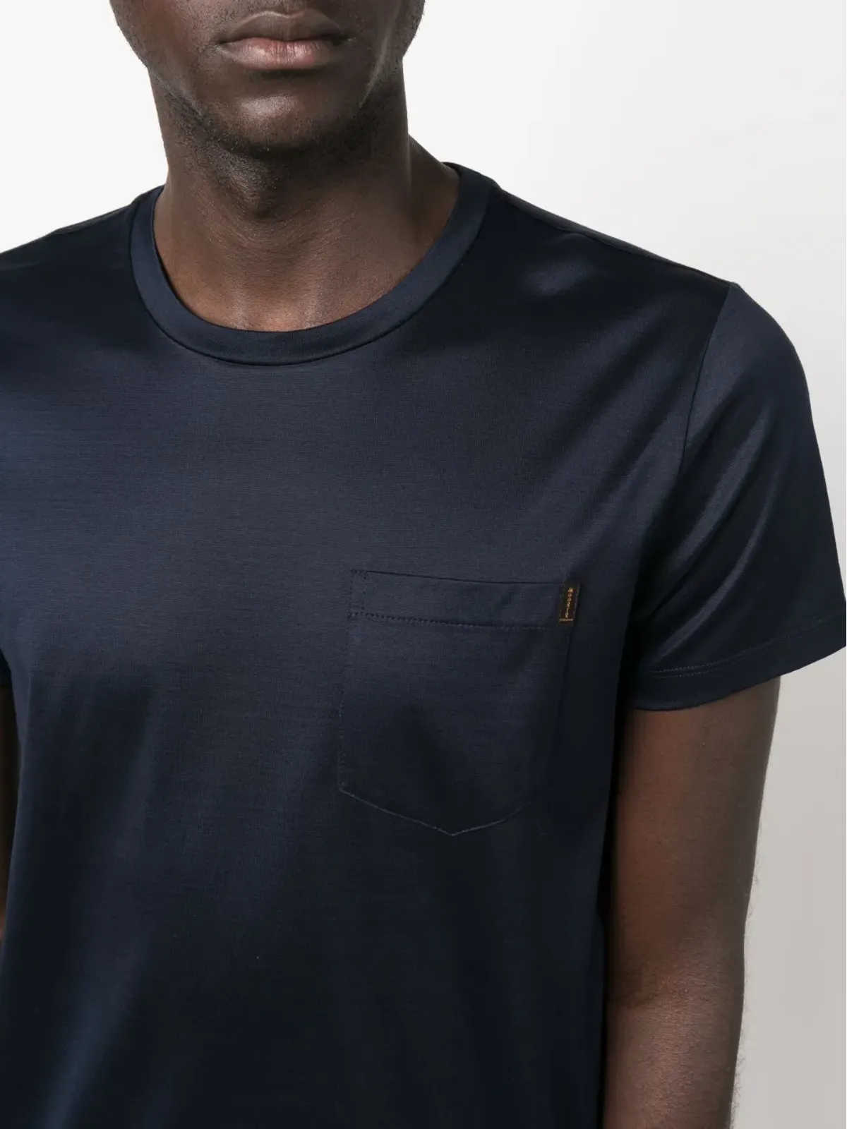 Moorer サテン仕上げ クルーネック コットンTシャツ - ブルー - 画像5