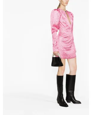 ROTATE BIRGER CHRISTENSEN ハートプリント サテン ミニドレス - サムネイル3