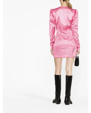 ROTATE BIRGER CHRISTENSEN ハートプリント サテン ミニドレス - サムネイル4