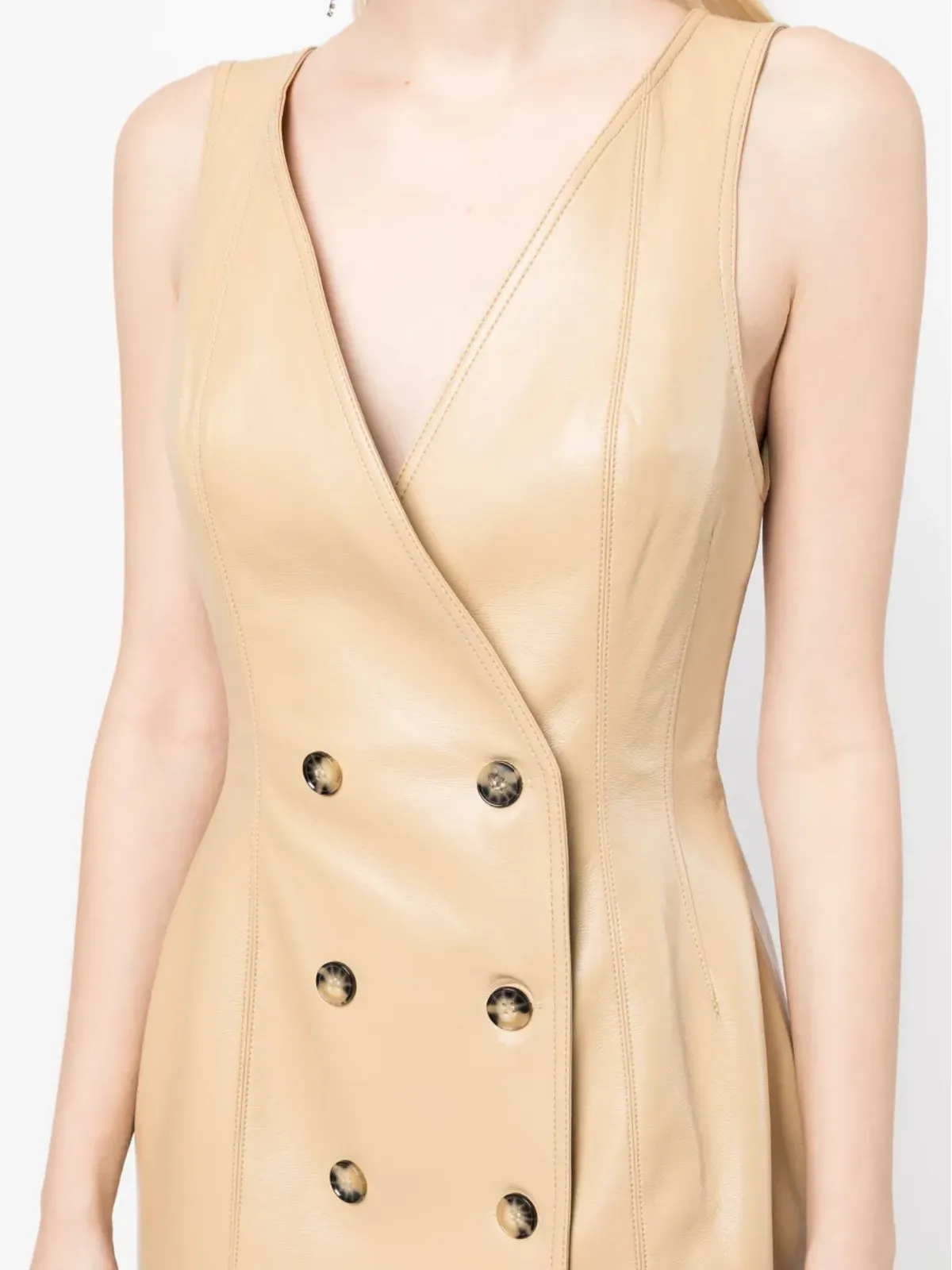 Materiel バックレス フェイクレザー ミニドレス - 画像5
