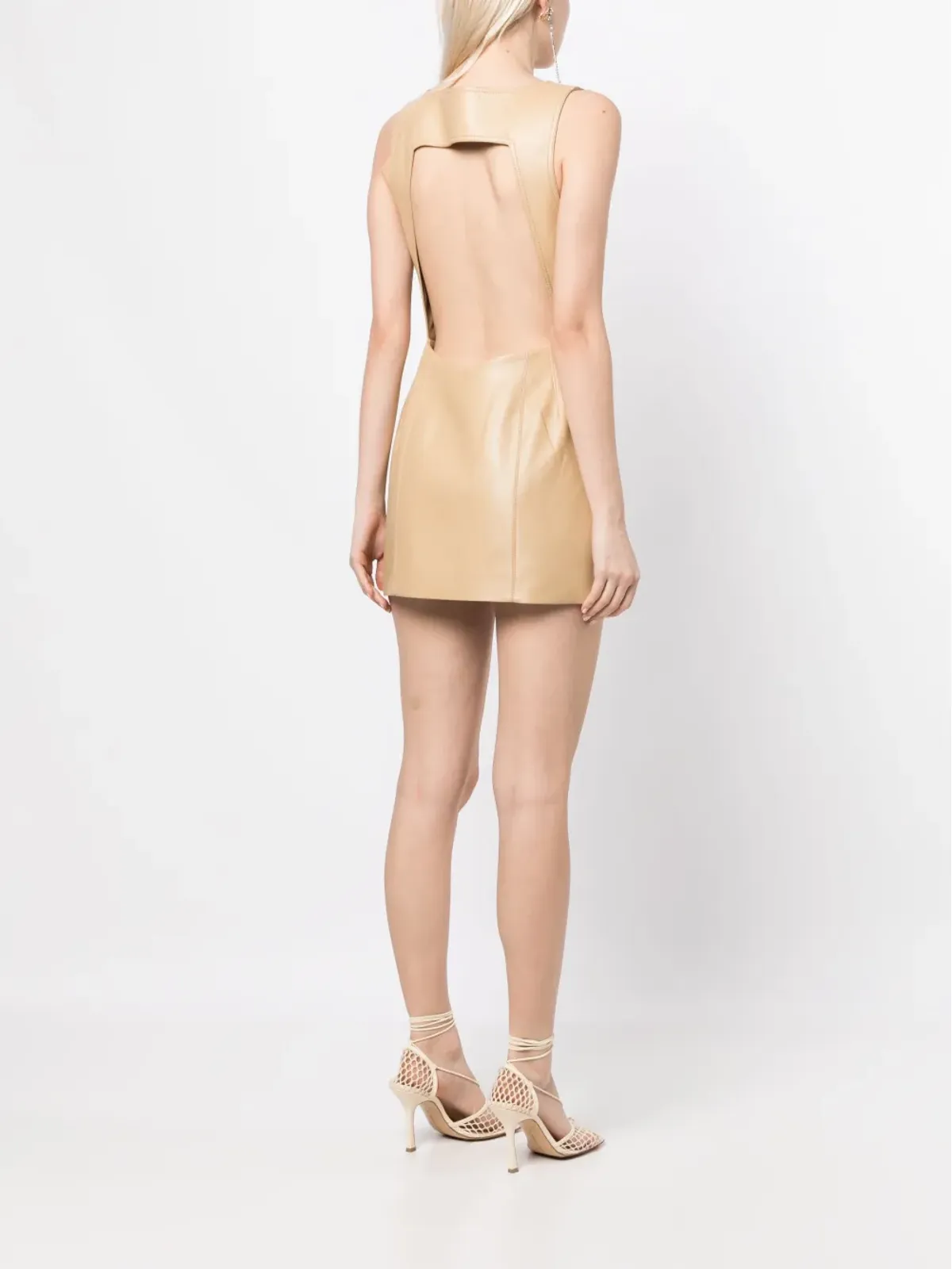 Materiel バックレス フェイクレザー ミニドレス - 画像4