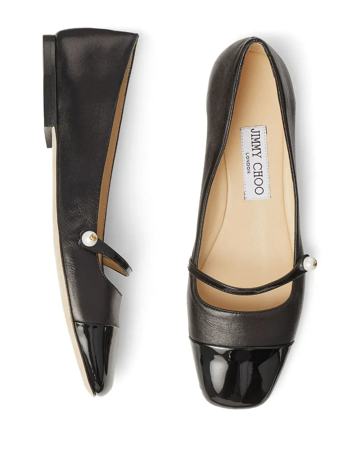 Jimmy Choo エリサ レザー バレリーナシューズ - 画像4