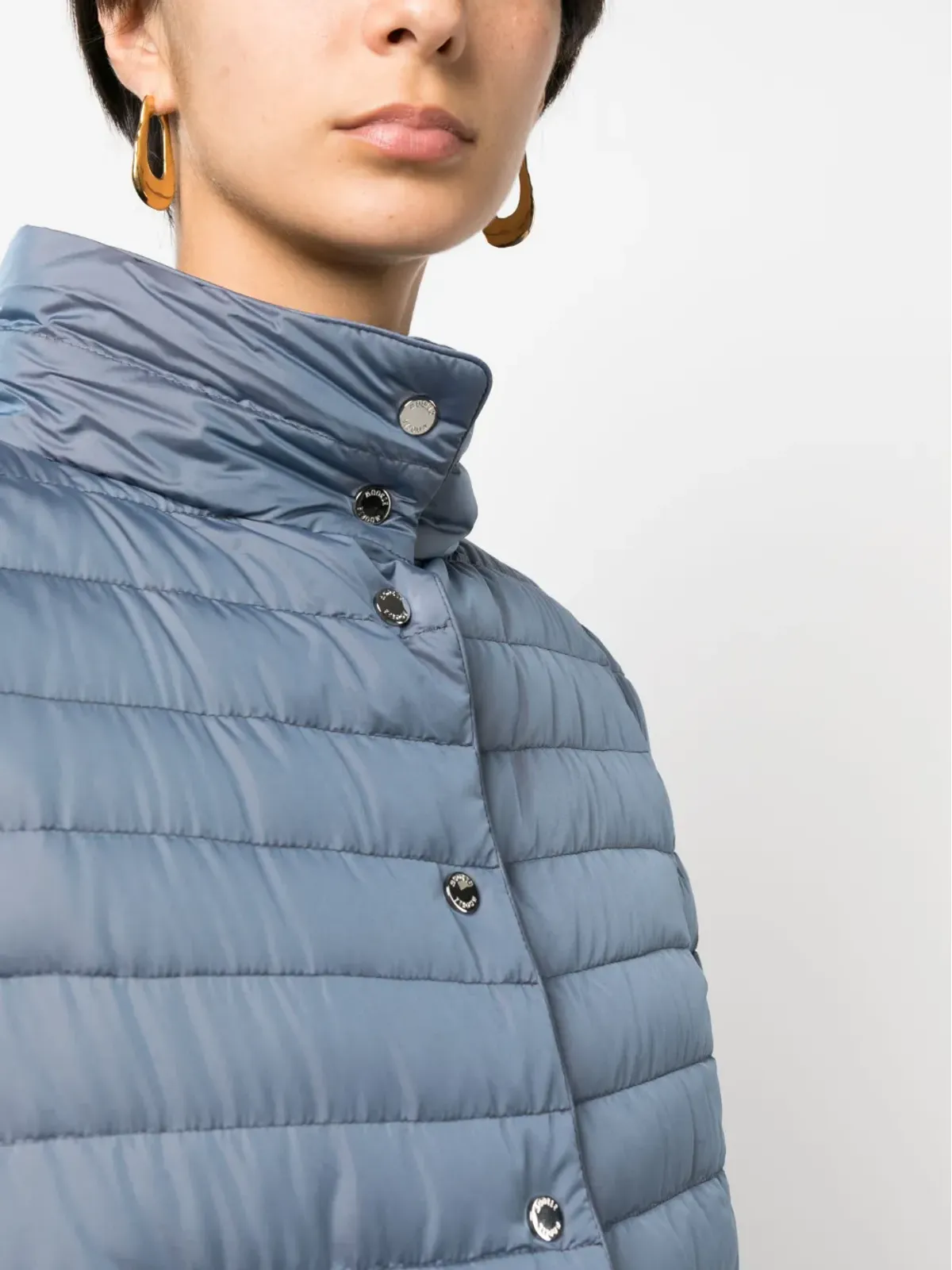 Moorer シンディ ハイカラー パッド入りジャケット - 画像5