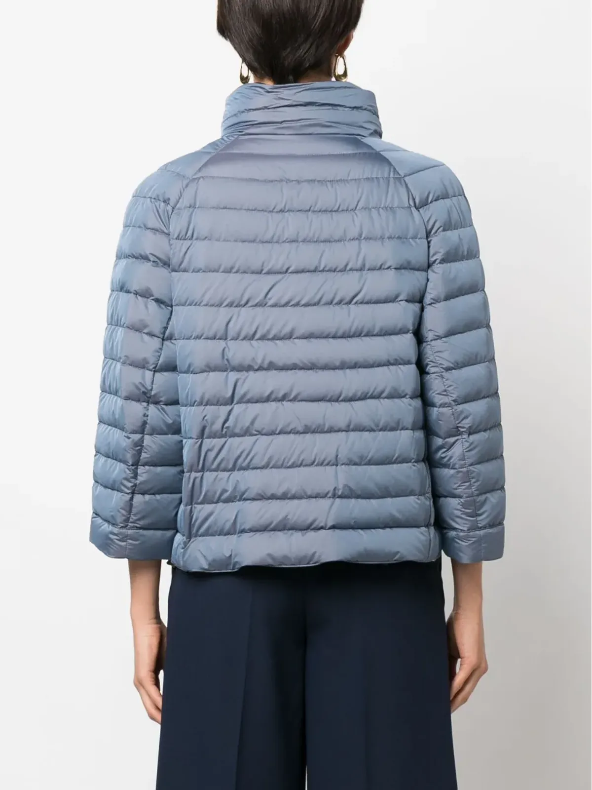 Moorer シンディ ハイカラー パッド入りジャケット - 画像4