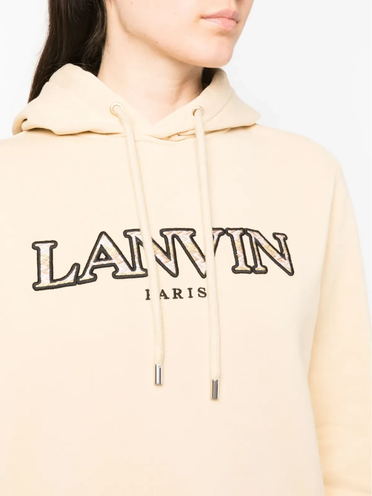 Lanvin ロゴ刺繍コットンフーディー - 画像5