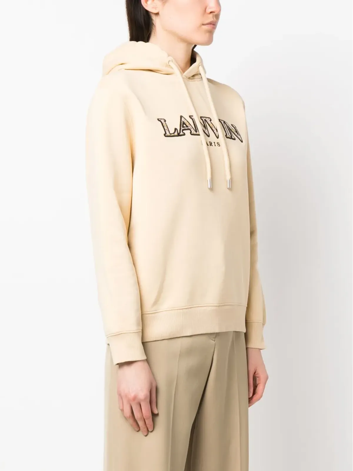 Lanvin ロゴ刺繍コットンフーディー - 画像3