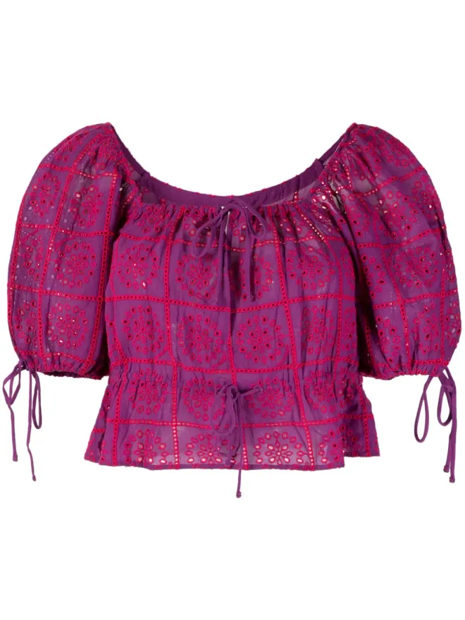 Ganni GANNI ブロデリエ・アングレーズ クロップトップの商品画像