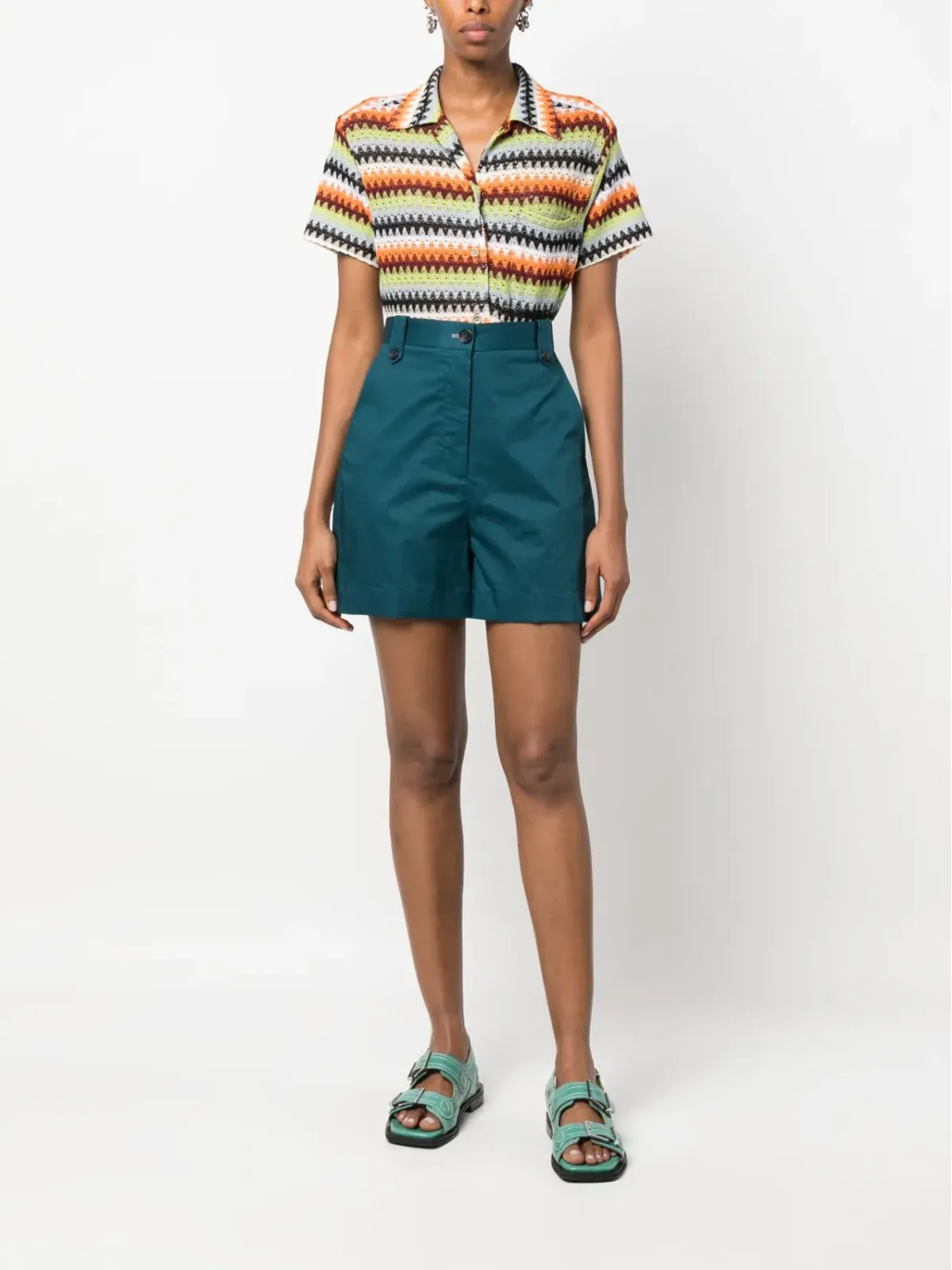 PS Paul Smith ハイウエストミニショーツ ブルー - 画像2