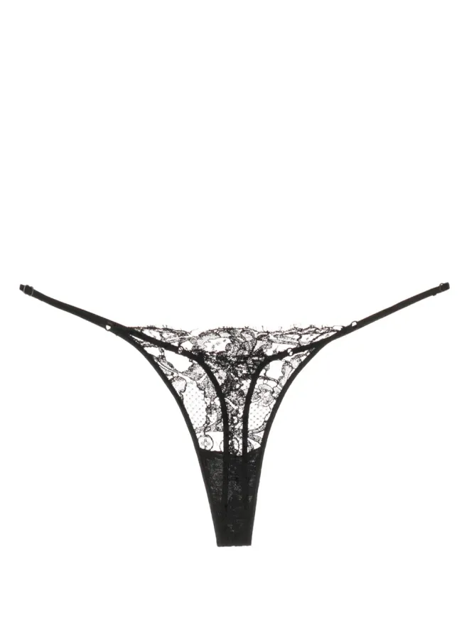 Kiki de Montparnasse Kiki de Montparnasse 透けレースのコットンタンガ - ブラックの商品画像