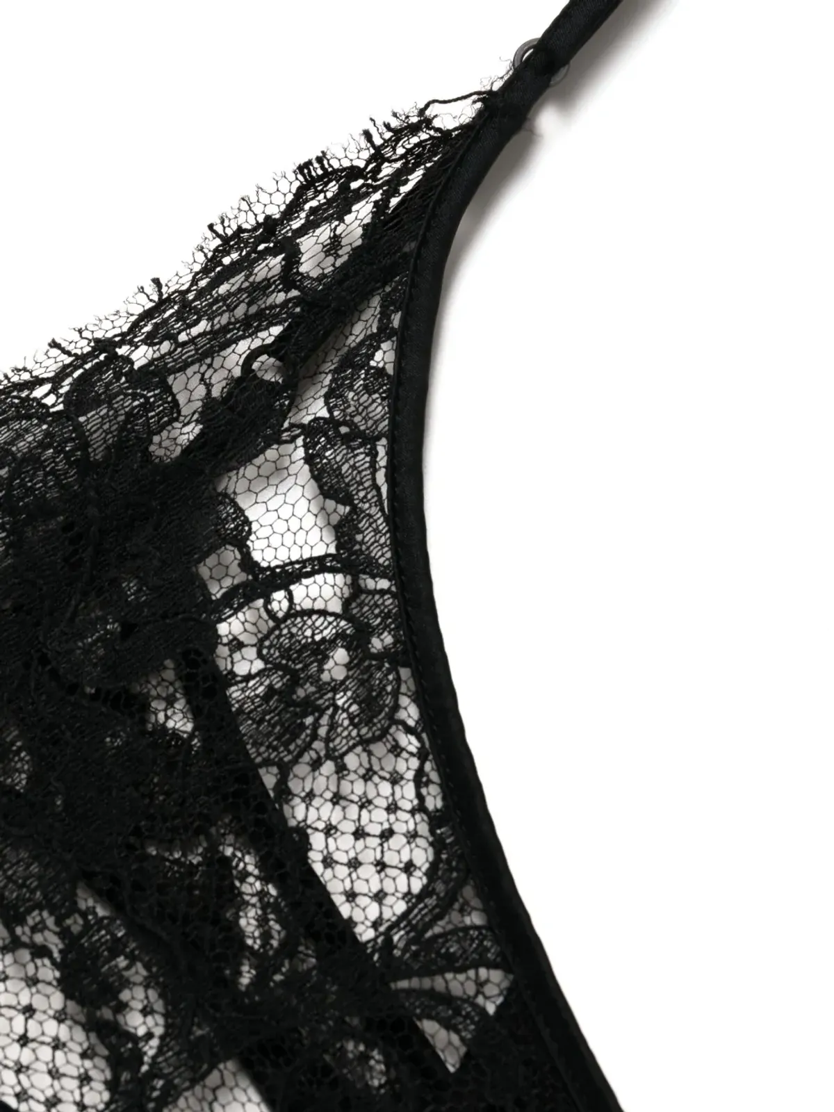 Kiki de Montparnasse 透けレースのコットンタンガ - ブラック - 画像3