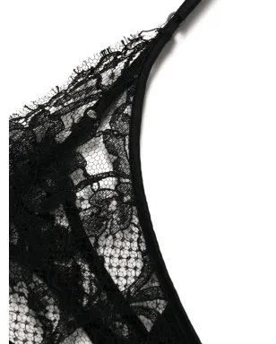 Kiki de Montparnasse 透けレースのコットンタンガ - ブラック - サムネイル3