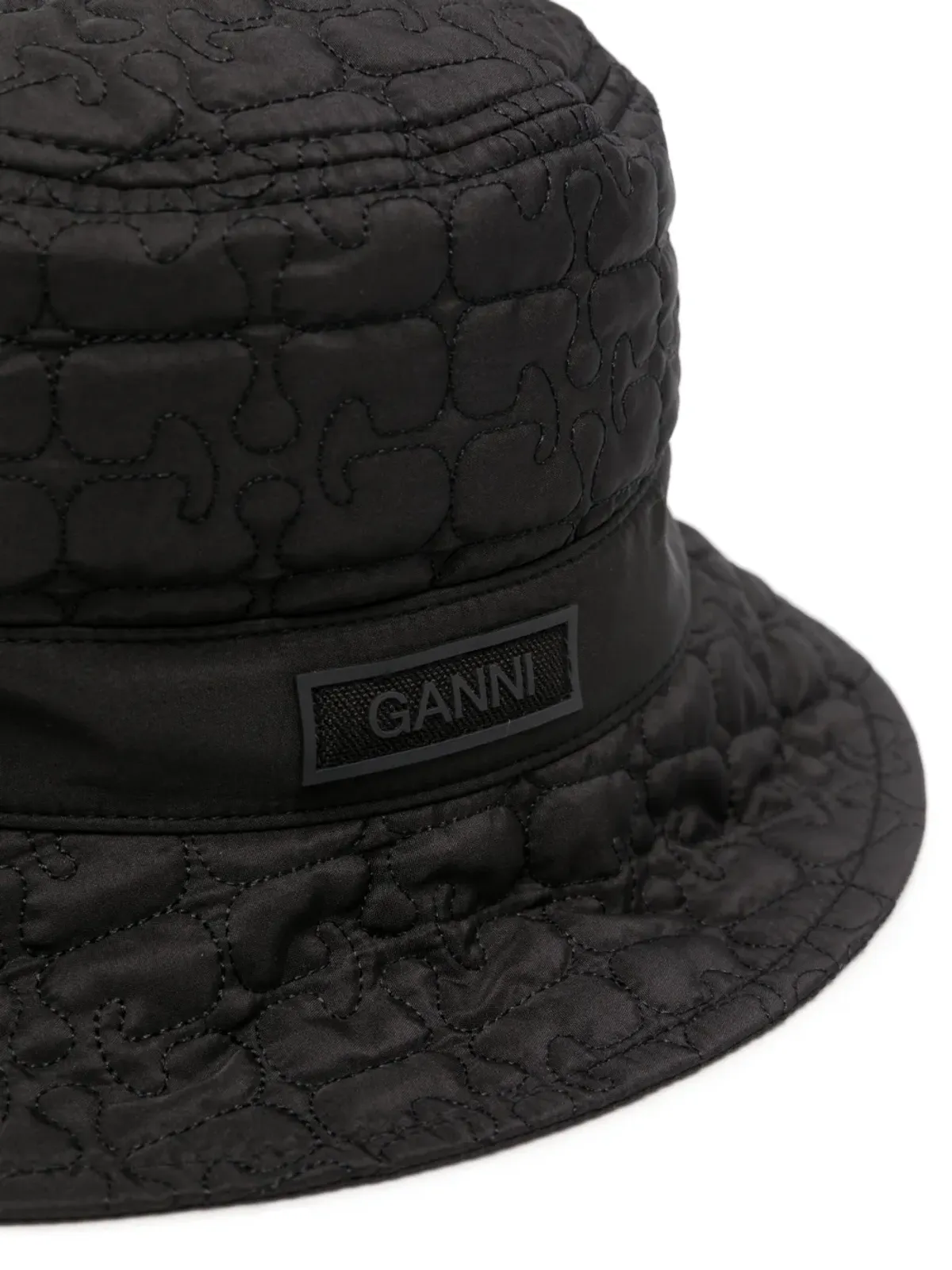GANNI ロゴパッチ付きキルティング バケットハット - 画像2