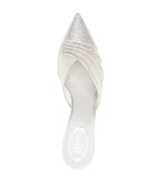 René Caovilla Bridal 80mm crystal-embellished mules - Grey - サムネイル4