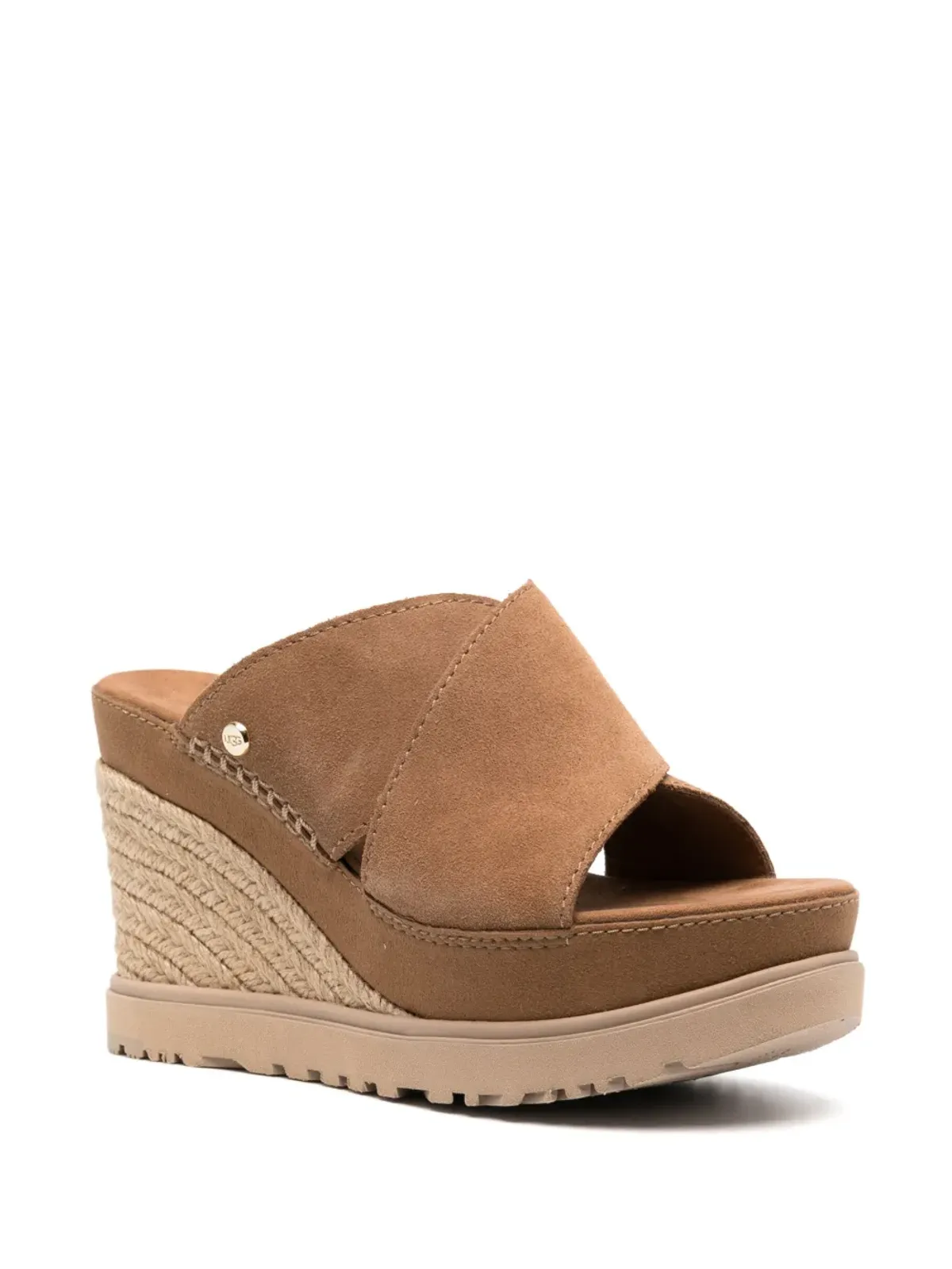 UGG ブレイドウェッジヒールサンダル ブラウン - 画像2