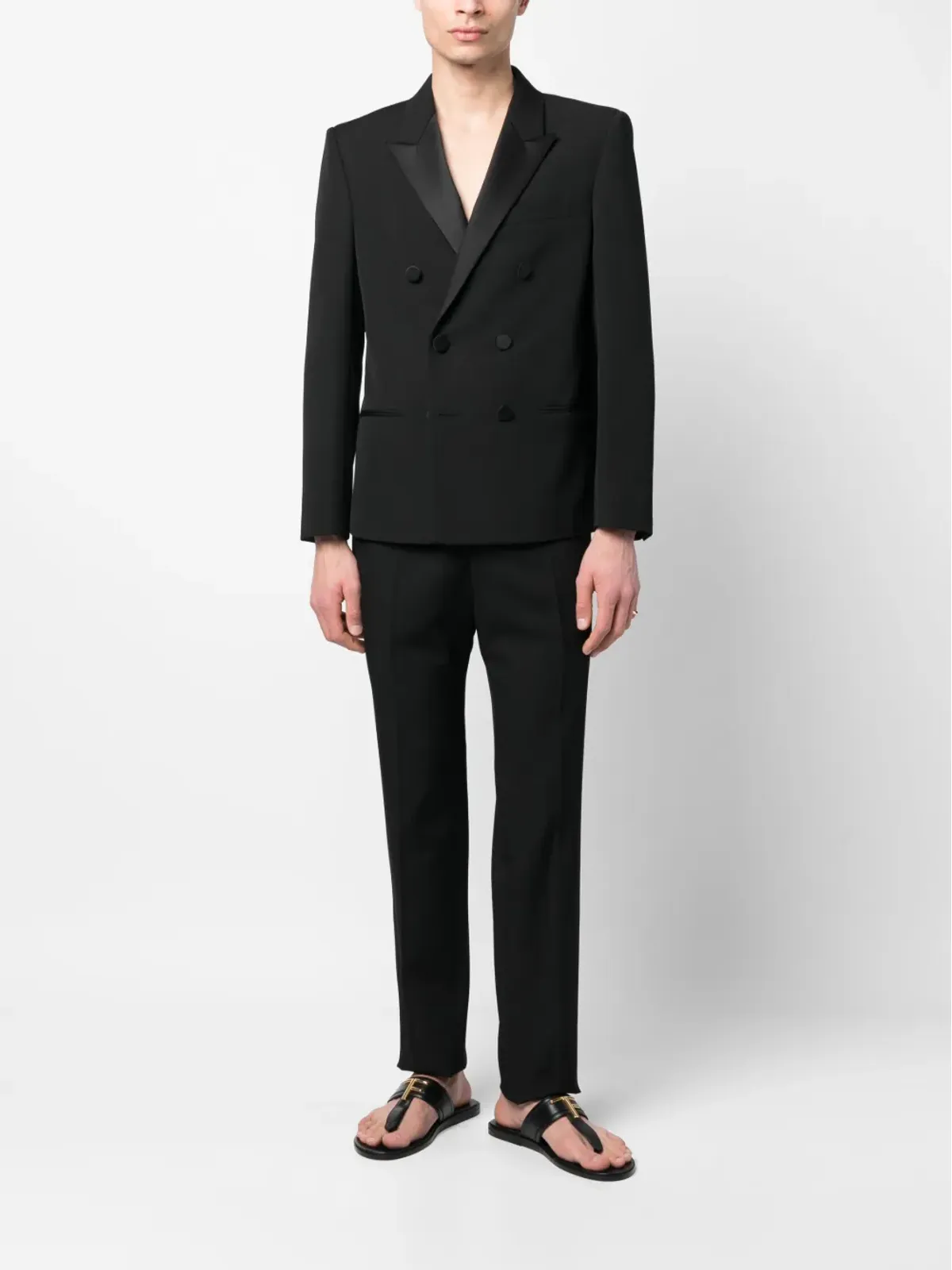Saint Laurent プレスドクリース・ストレートパンツ - 画像2