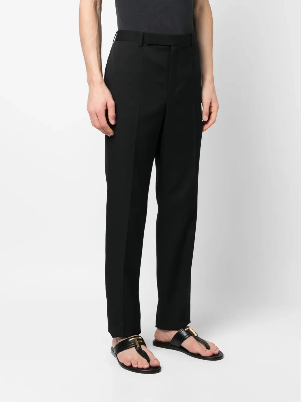 Saint Laurent プレスドクリース・ストレートパンツ - 画像3
