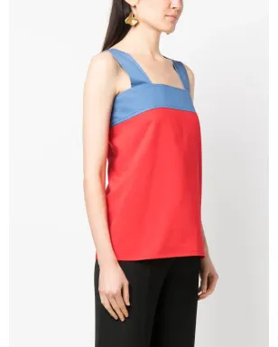 Saint Laurent Pre-Owned 1970年代 カラーブロック ノースリーブ ブラウス - サムネイル3