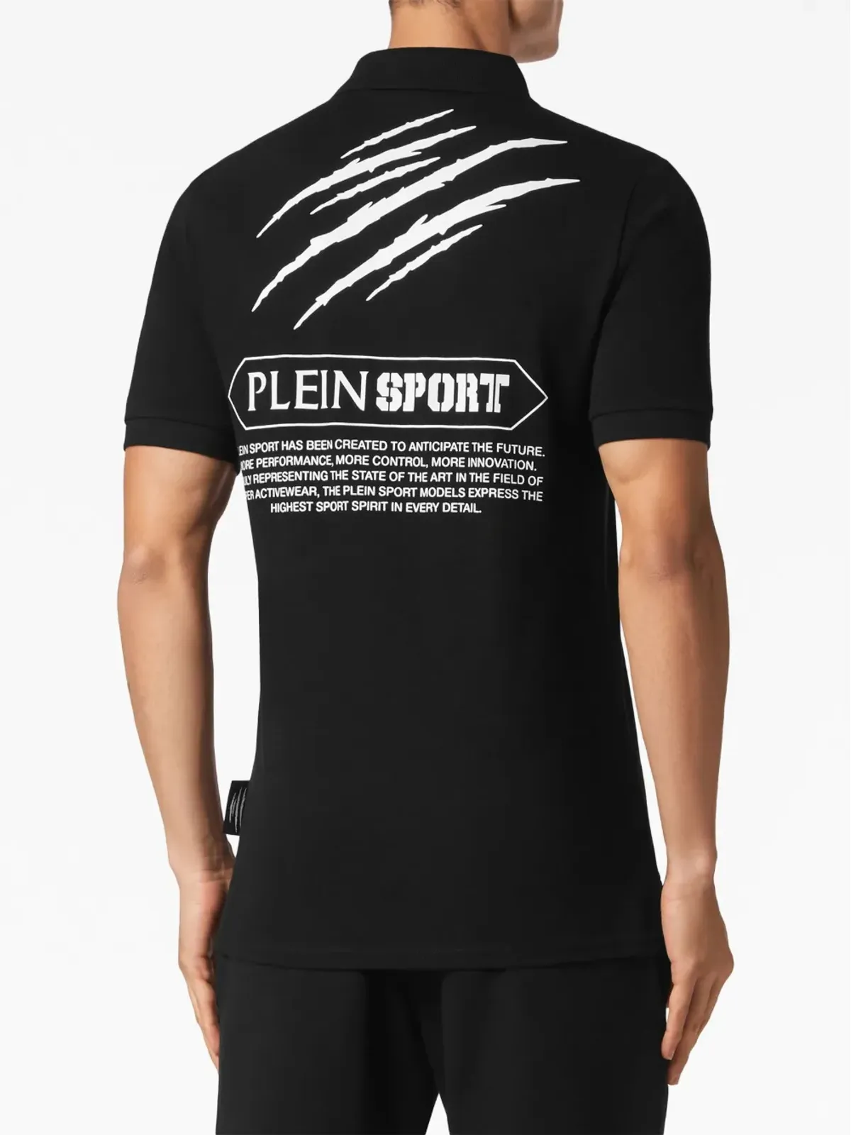 Plein Sport ロゴパッチ コットン ポロシャツ - ブラック - 画像2