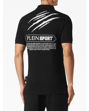 Plein Sport ロゴパッチ コットン ポロシャツ - ブラック - サムネイル2