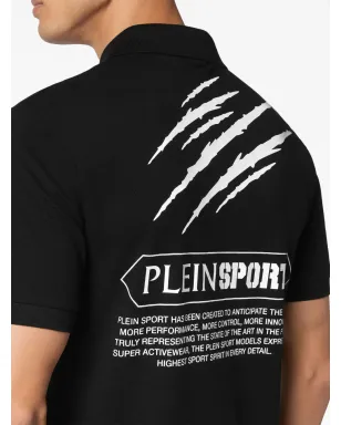 Plein Sport ロゴパッチ コットン ポロシャツ - ブラック - サムネイル3