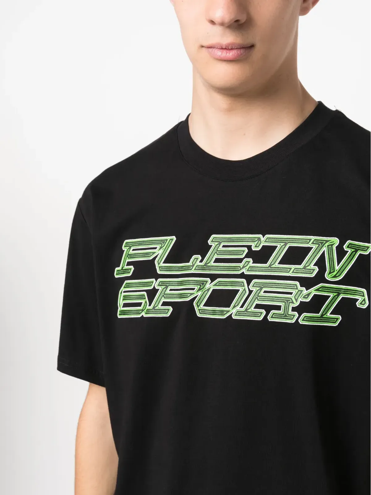 Plein Sport タイガープリント コットン Tシャツ ブラック - 画像5
