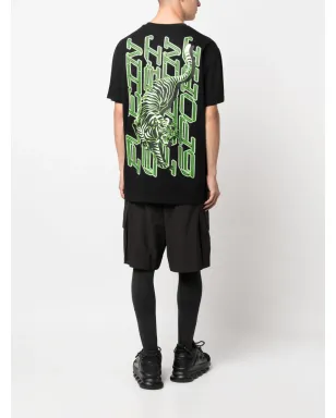 Plein Sport タイガープリント コットン Tシャツ ブラック - サムネイル2