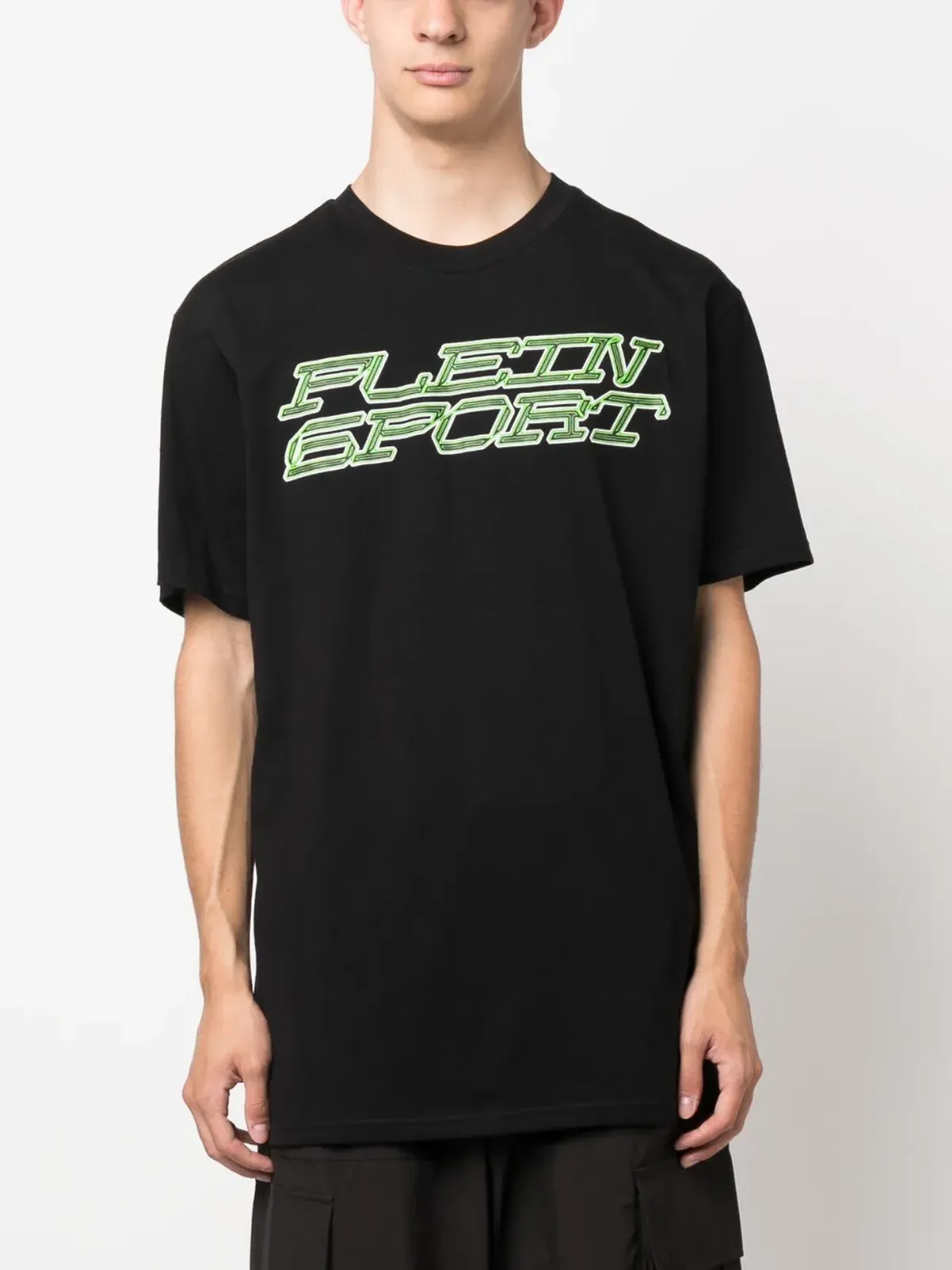 Plein Sport タイガープリント コットン Tシャツ ブラック - 画像3