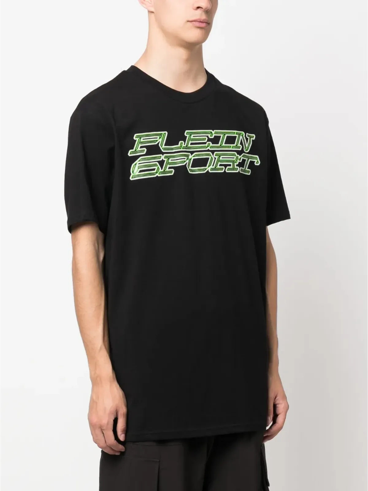 Plein Sport タイガープリント コットン Tシャツ ブラック - 画像4