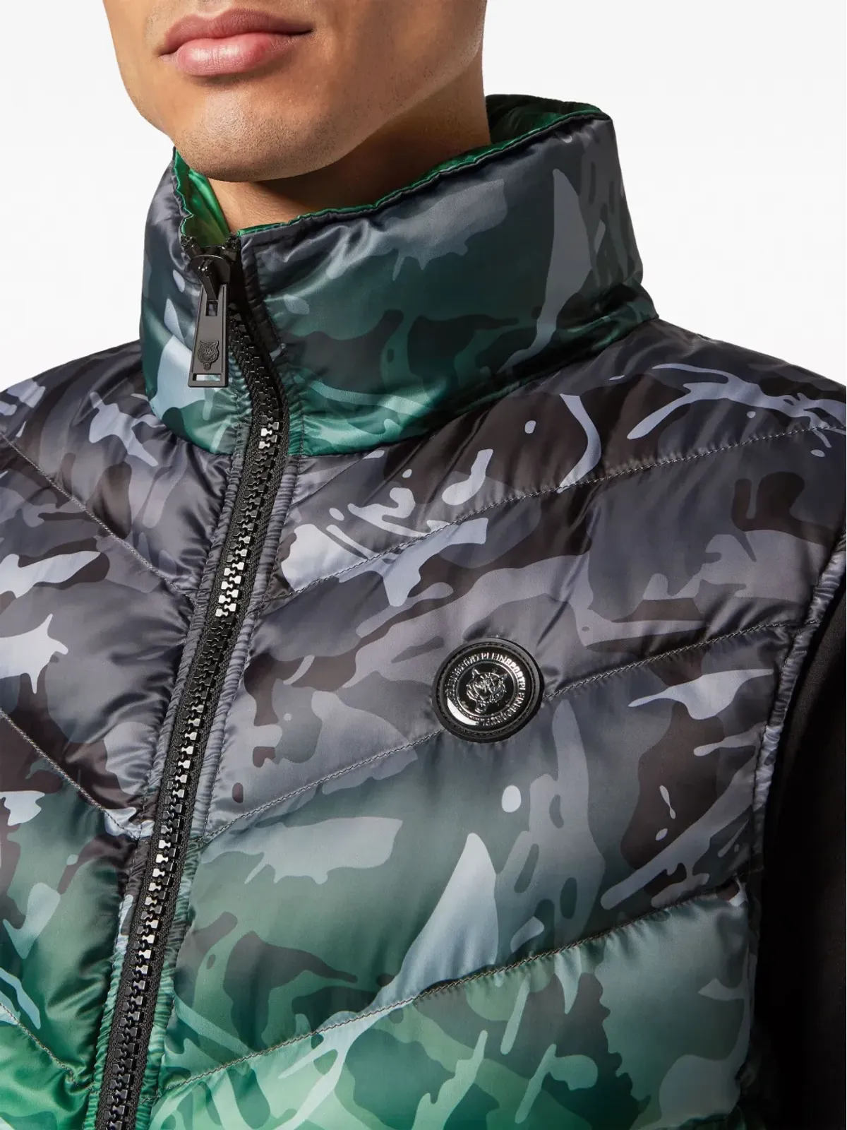 Plein Sport 迷彩柄パッド入りベスト - グレー - 画像5