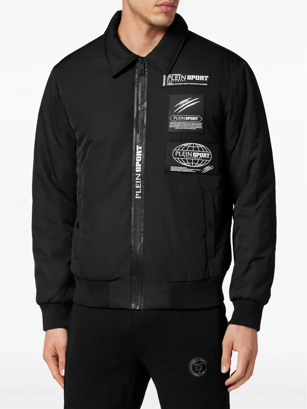 Plein Sport ボンバージャケット ロゴパッチ マットフィニッシュ - 画像3