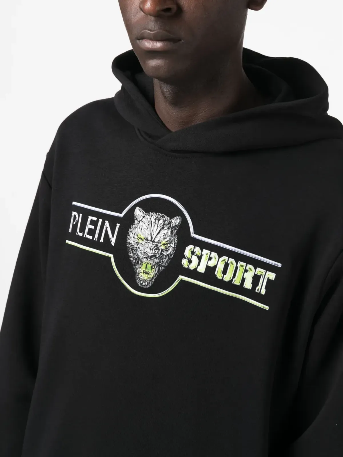 Plein Sport クロムスクラッチ コットン フーディ - ブラック - 画像5