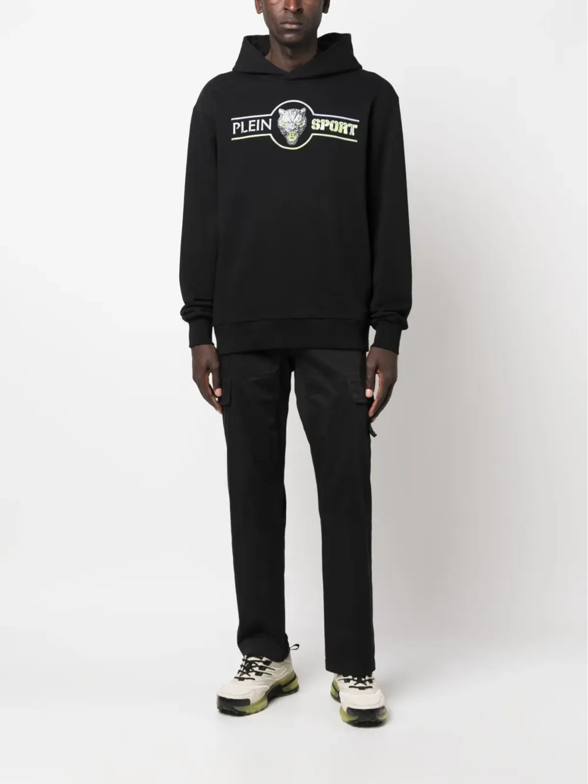 Plein Sport クロムスクラッチ コットン フーディ - ブラック - 画像2
