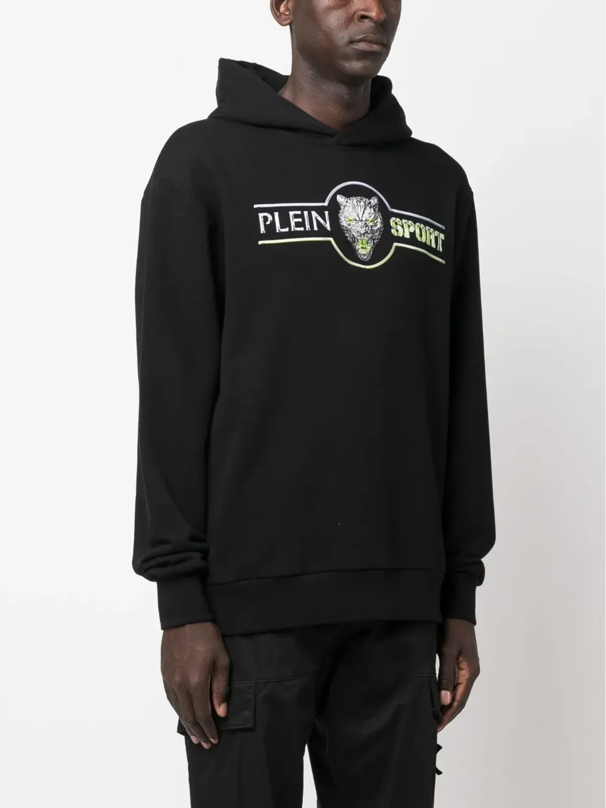 Plein Sport クロムスクラッチ コットン フーディ - ブラック - 画像3