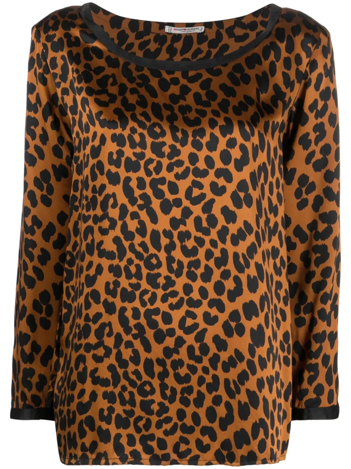 Saint Laurent Pre-Owned 1980年代 レオパード柄 シルク ブラウス - 画像1