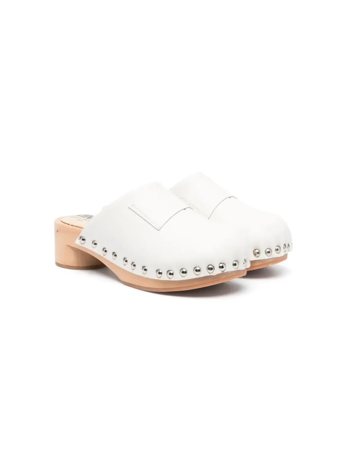 MM6 Maison Margiela Kids スタッズ付きレザークロッグ - 画像1