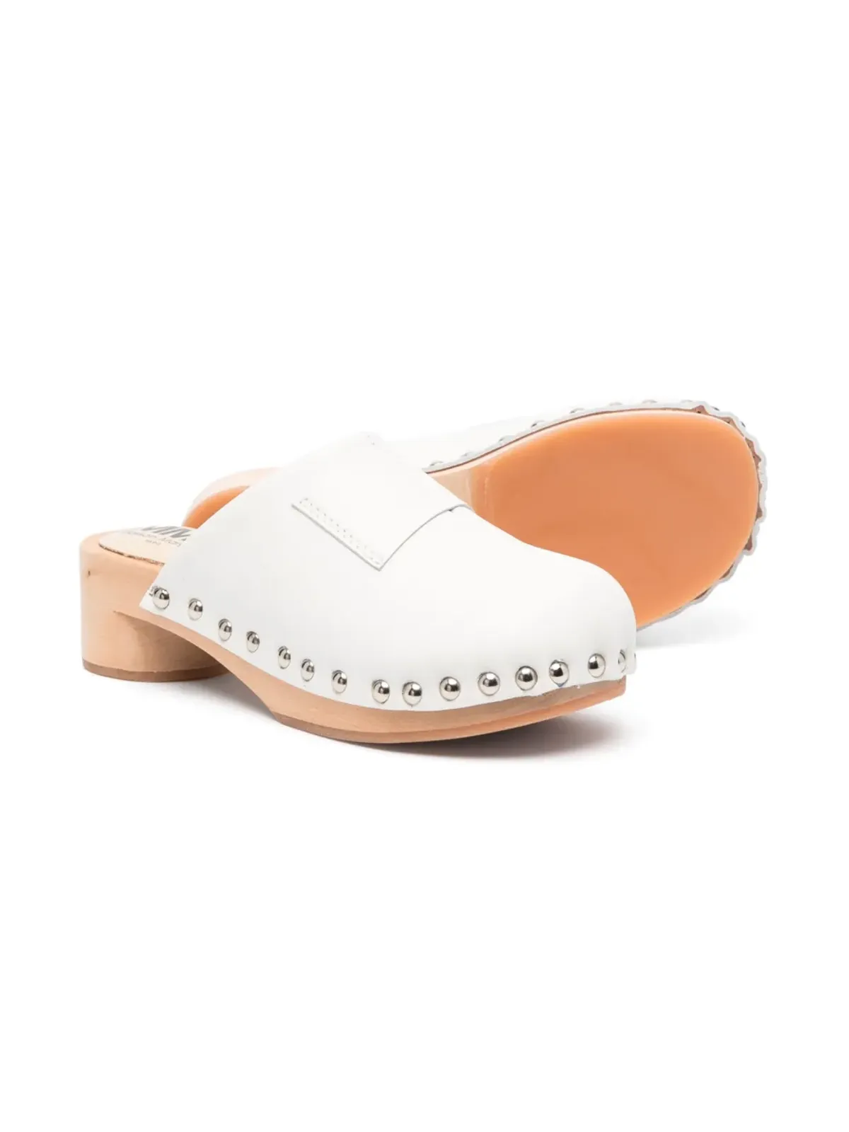 MM6 Maison Margiela Kids スタッズ付きレザークロッグ - 画像2