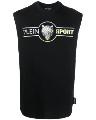 Plein Sport ロゴプリント コットン タンクトップ ブラック - サムネイル1
